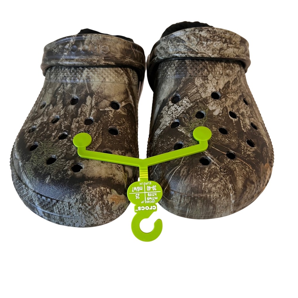 Crocs Realtree Camo Lined Clogs Fur Lined Cozy Winter‎ Shoes Size M7 W9 NEW
